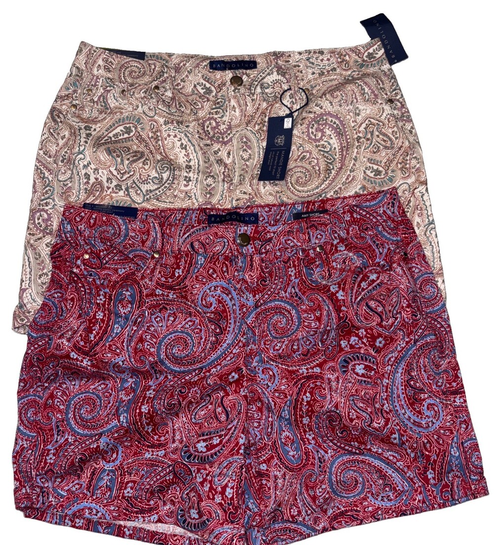 Bandolino Paisley Shorts Sz 14 Lot of 2